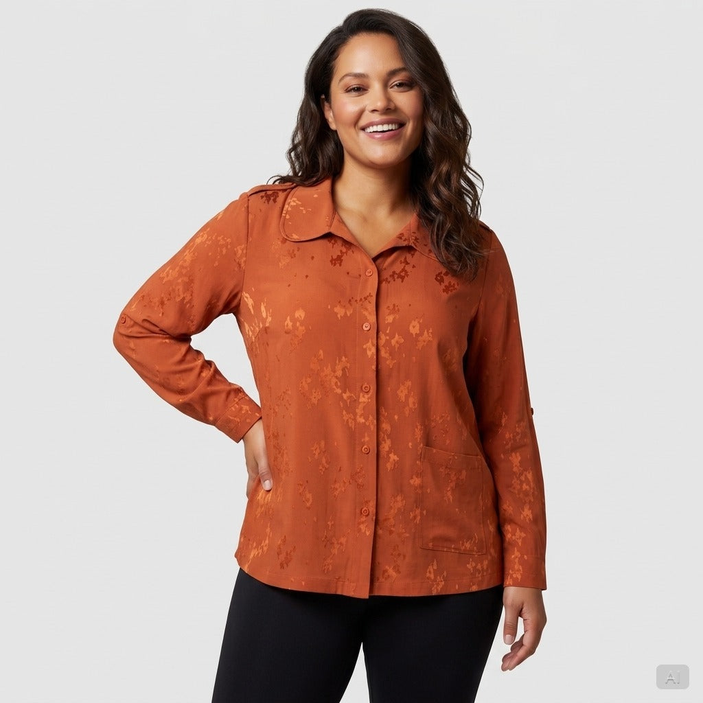 Pont Neuf PNRisa Skjortebluser 2544 Orange rust