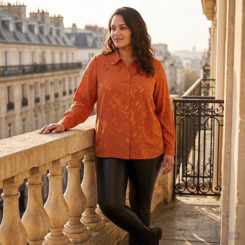 Pont Neuf PNRisa Skjortebluser 2544 Orange rust