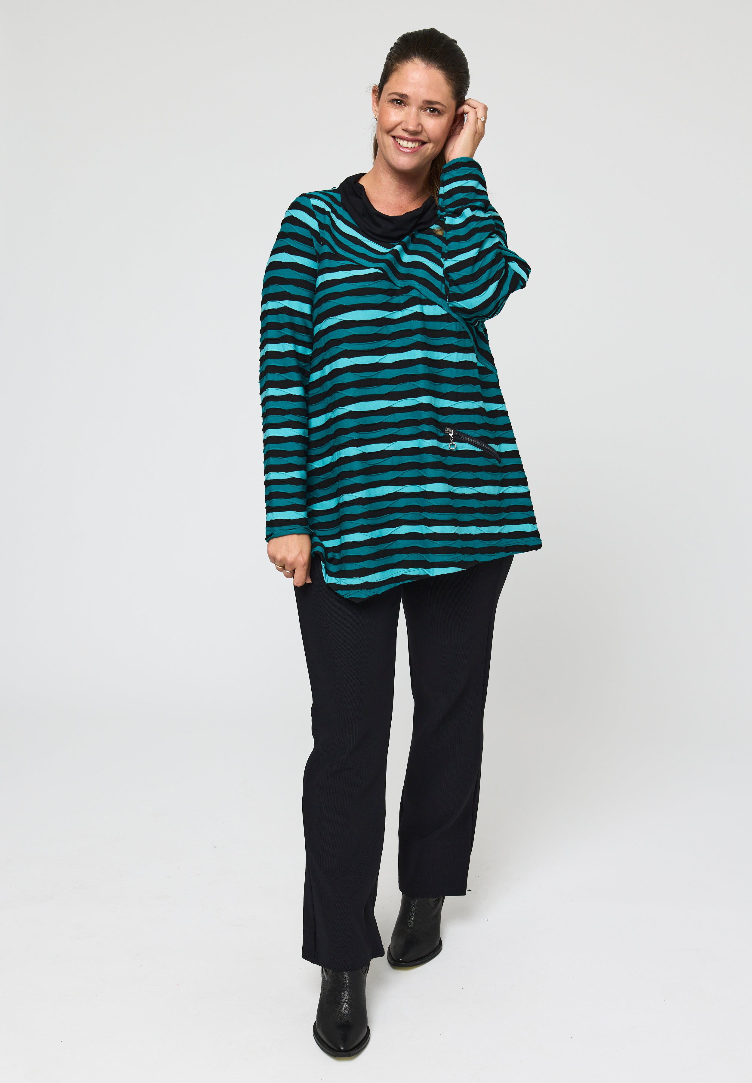 Pont Neuf PNVicca Bluser 5052 Petrol Blue