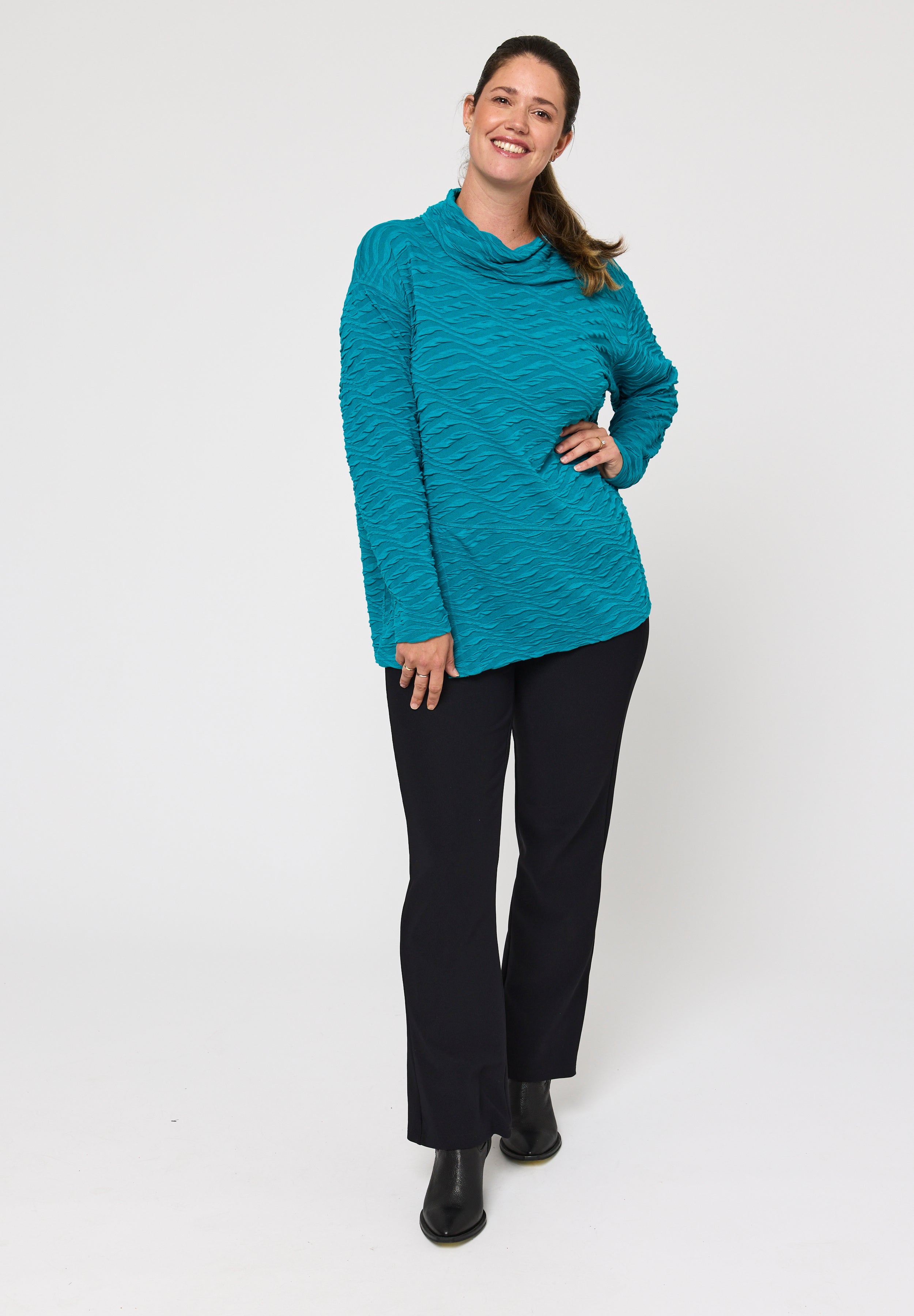 Pont Neuf PNVinca Bluser 5052 Petrol Blue