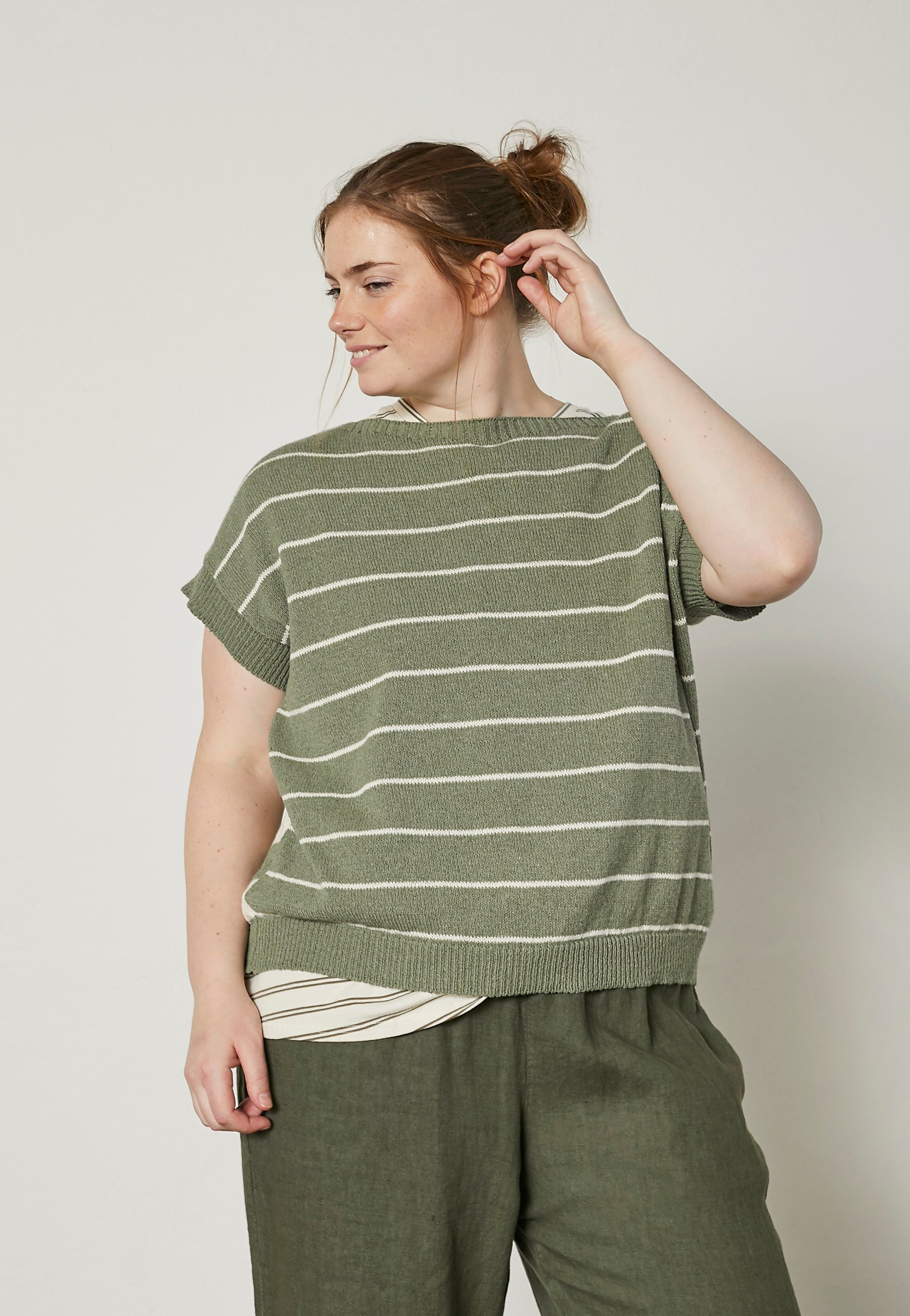Pont Neuf PNYara Knit Pullover 3506 Khaki Green