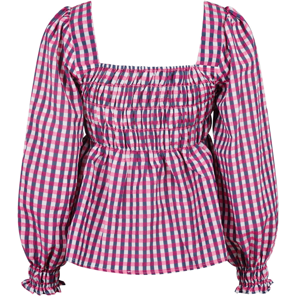 Neo Noir Pitt fall check blouse Skjorter og bluser Pink