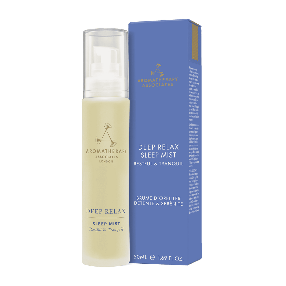 Aromatherapy Associates Deep Relax Sleep Mist 50 ml flaske og æske.