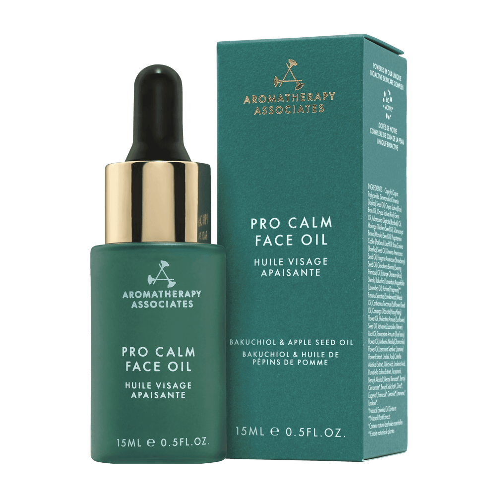 Aromatherapy Associates Pro Calm face Oil med tilhørende æske.