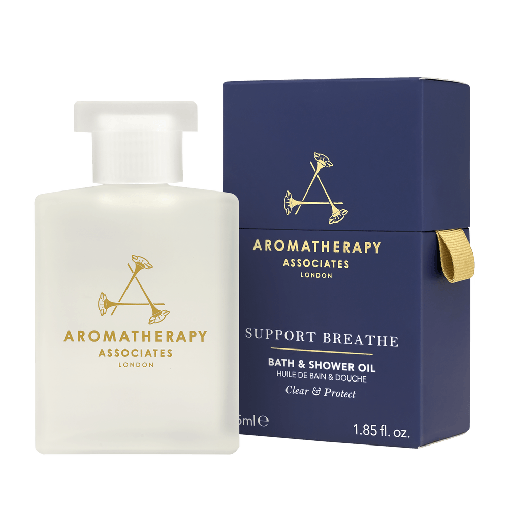 Aromatherapy Associates Support breath bath & shower gel flaske.