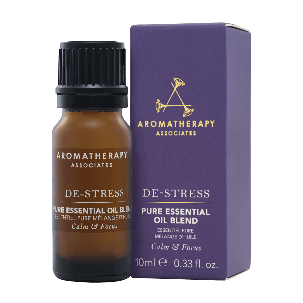 Aromatherapy Associates De-stress Frankincense Oil, 10 ml flaske ved boks.