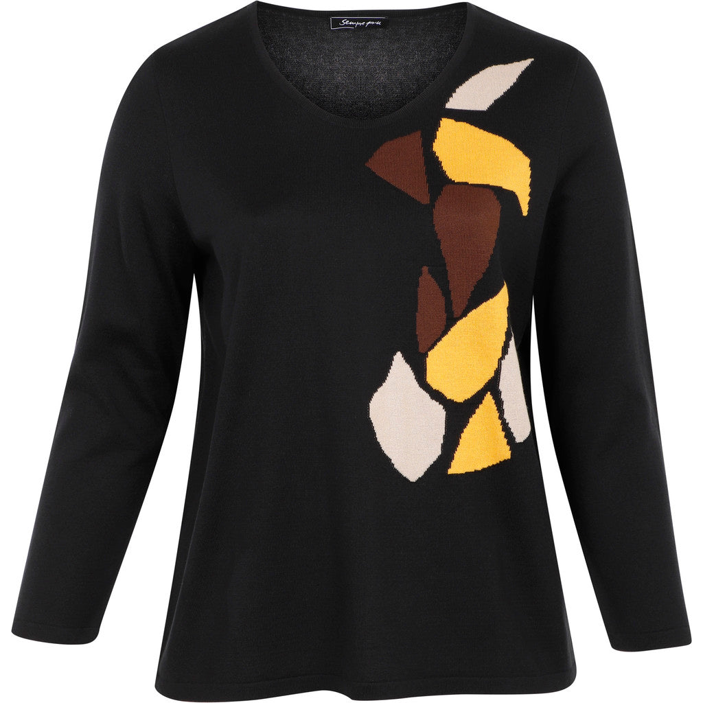 Sempre Piu SEJocelyn Knit Pullover 010 Black