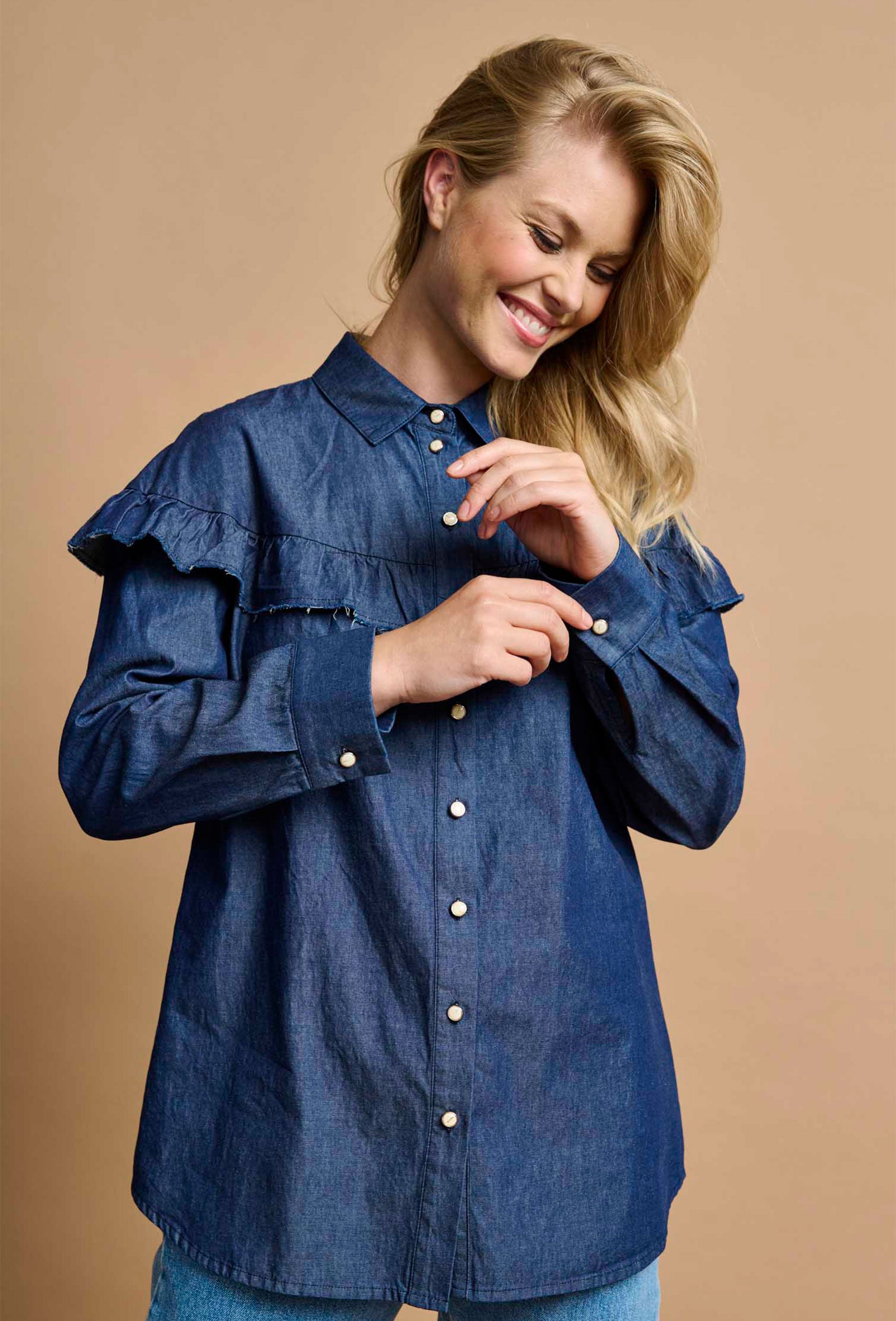 SHIRTMAKER SHDeva Skjortebluser 052 Denim Blue