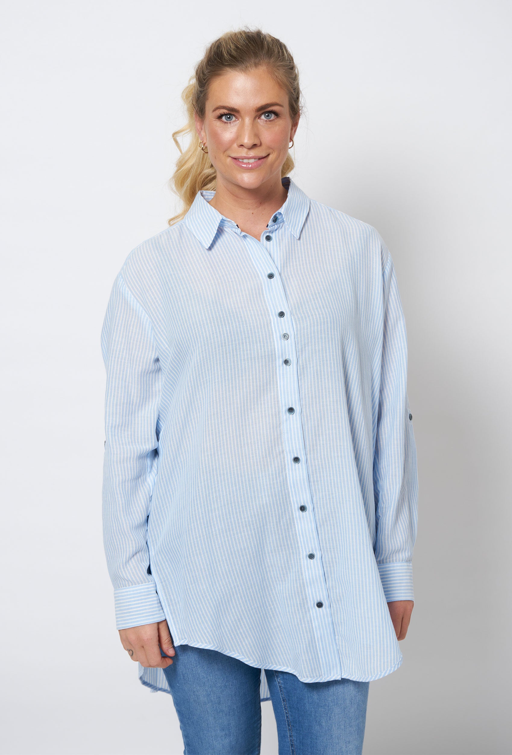 SHIRTMAKER SHJenice Skjortebluser 007 Light Blue