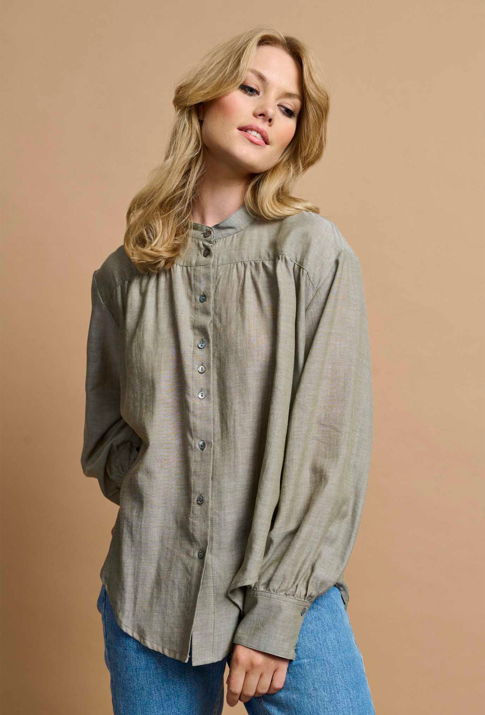 SHIRTMAKER SHJenna Skjortebluser 003 Khaki