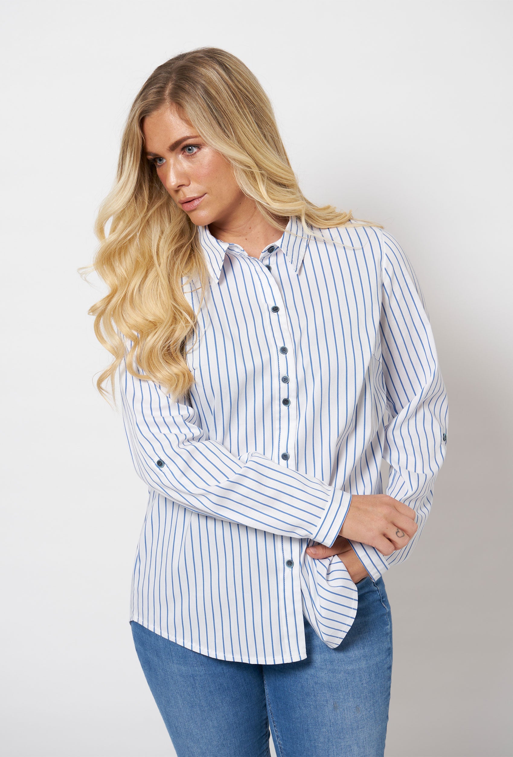SHIRTMAKER SHJennifer Skjortebluser 266 Cobalt Blue