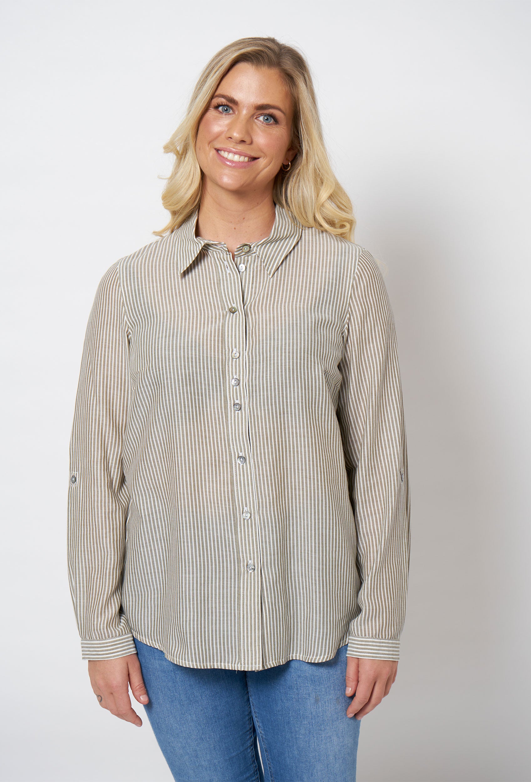 SHIRTMAKER SHJennifer Skjortebluser 003 Khaki