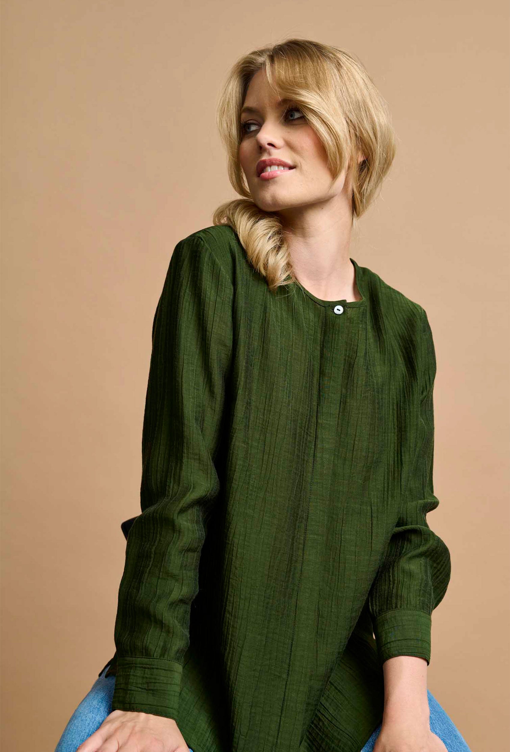 SHIRTMAKER SHRita Skjortebluser 147 Dark Olive Green