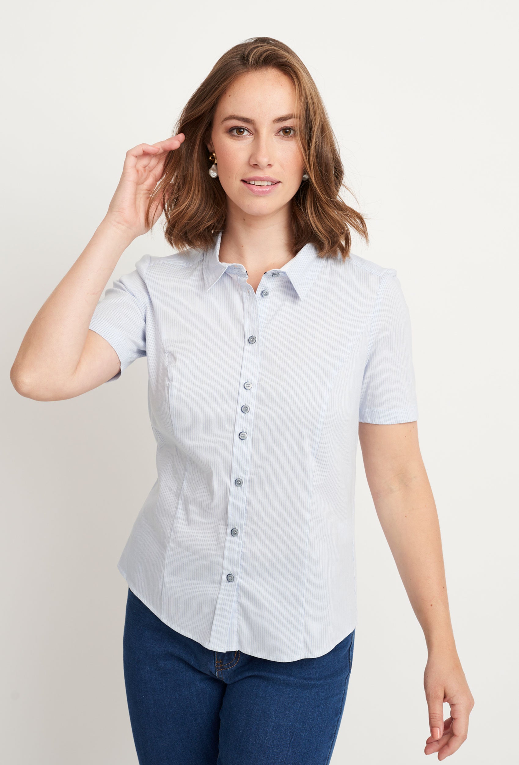 SHIRTMAKER SHShila Skjortebluser 007 Light Blue