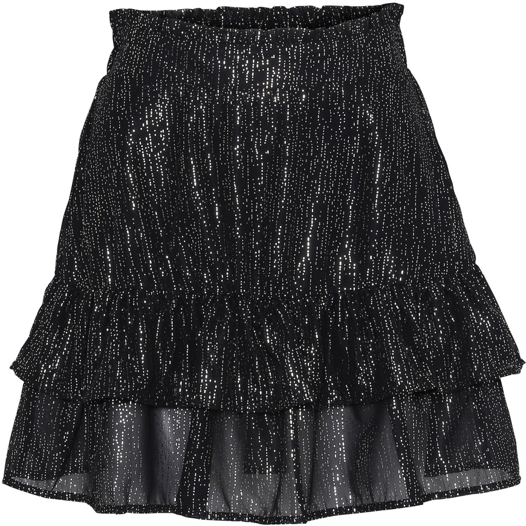 Continue Sally black-gold skirt Skirt Black w. gold