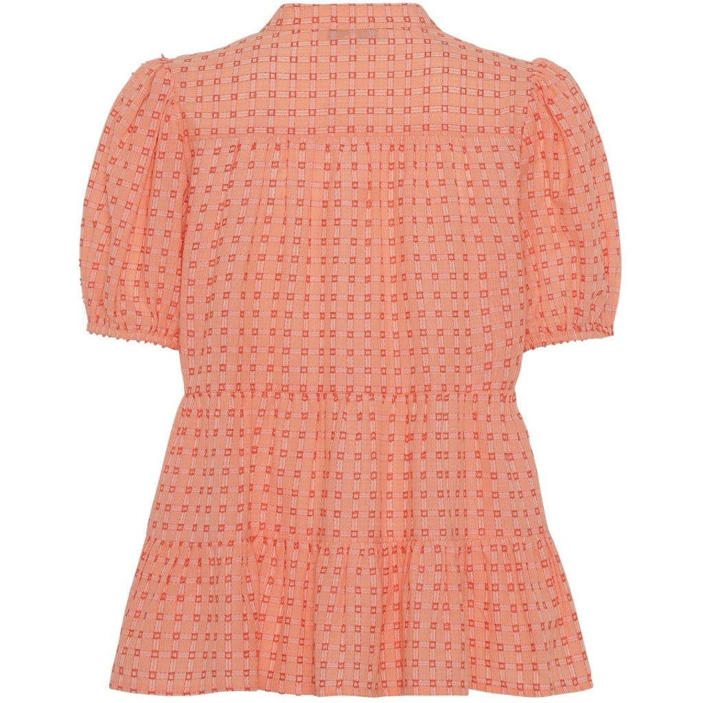 Continue Sanna SS orange check Skjorter og bluser Orange small check