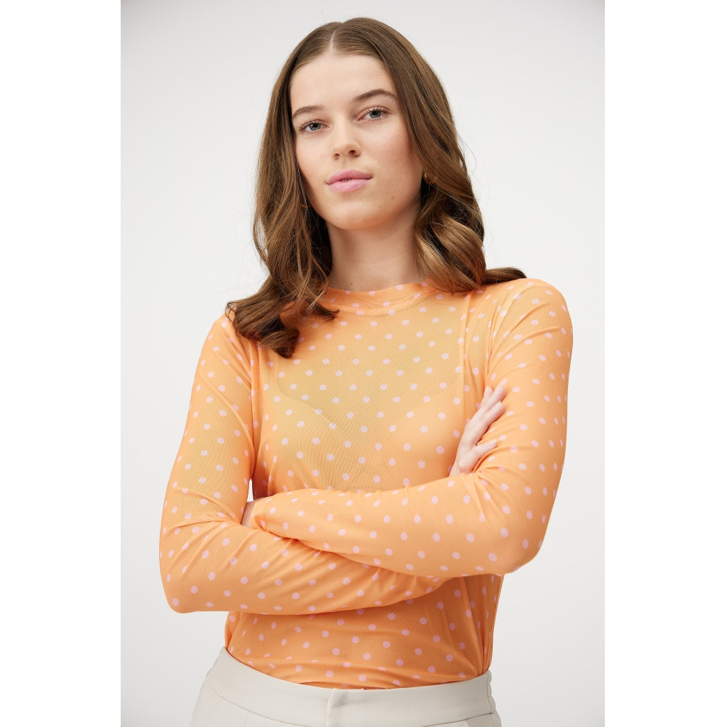 A-View Silke mesh blouse Skjorter og bluser Orange