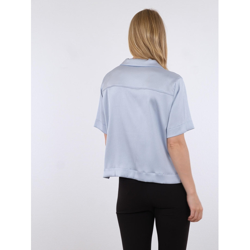 Neo Noir Sille crepe satin shirt Skjorter og bluser Light blue