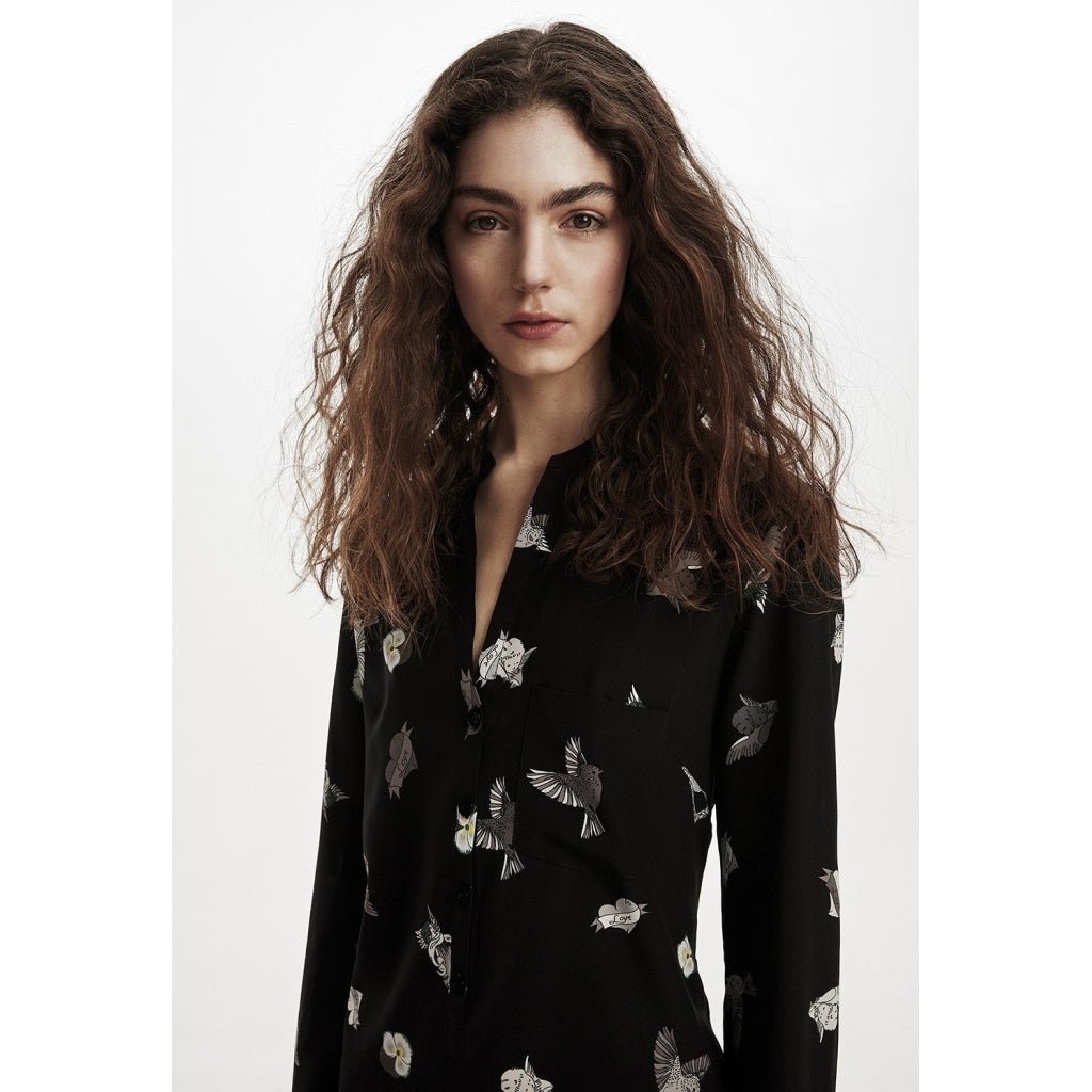 Charlotte Sparre Slim shirt - silk w/stretch Skjorter og bluser Black