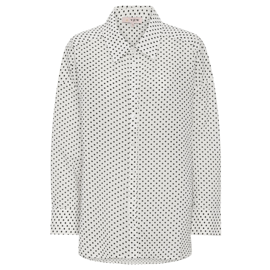 A-View Solva shirt Skjorter og bluser Off white with black dots