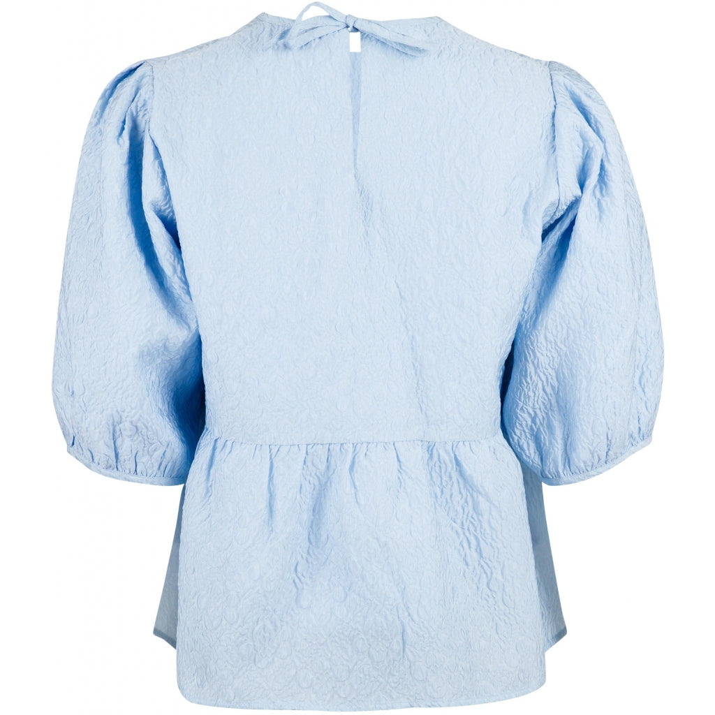 Neo Noir Synthia flower crepe blouse Skjorter og bluser Light blue