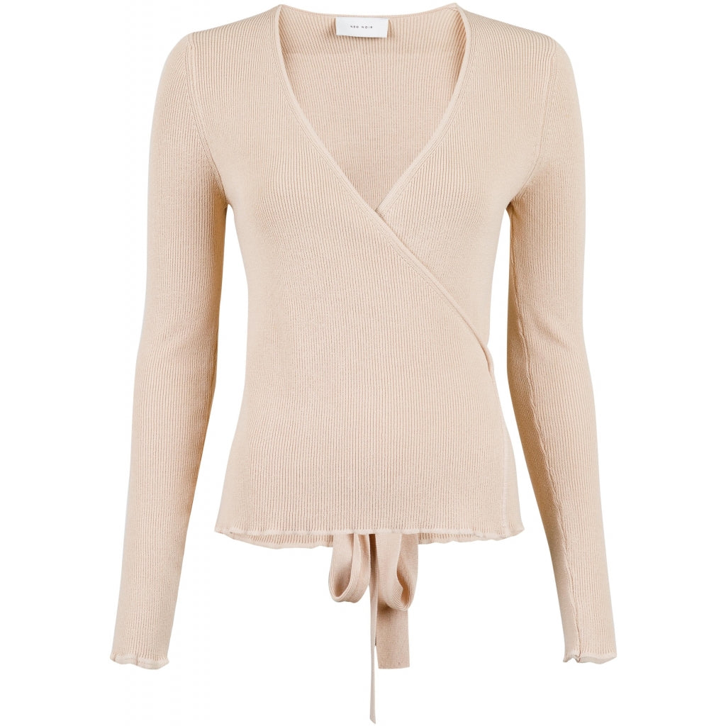 Neo Noir Tilly wrap knit blouse Knit Sand