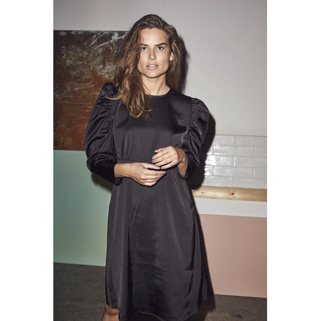 Co'couture Vendetta sateen puff dress Dress Black