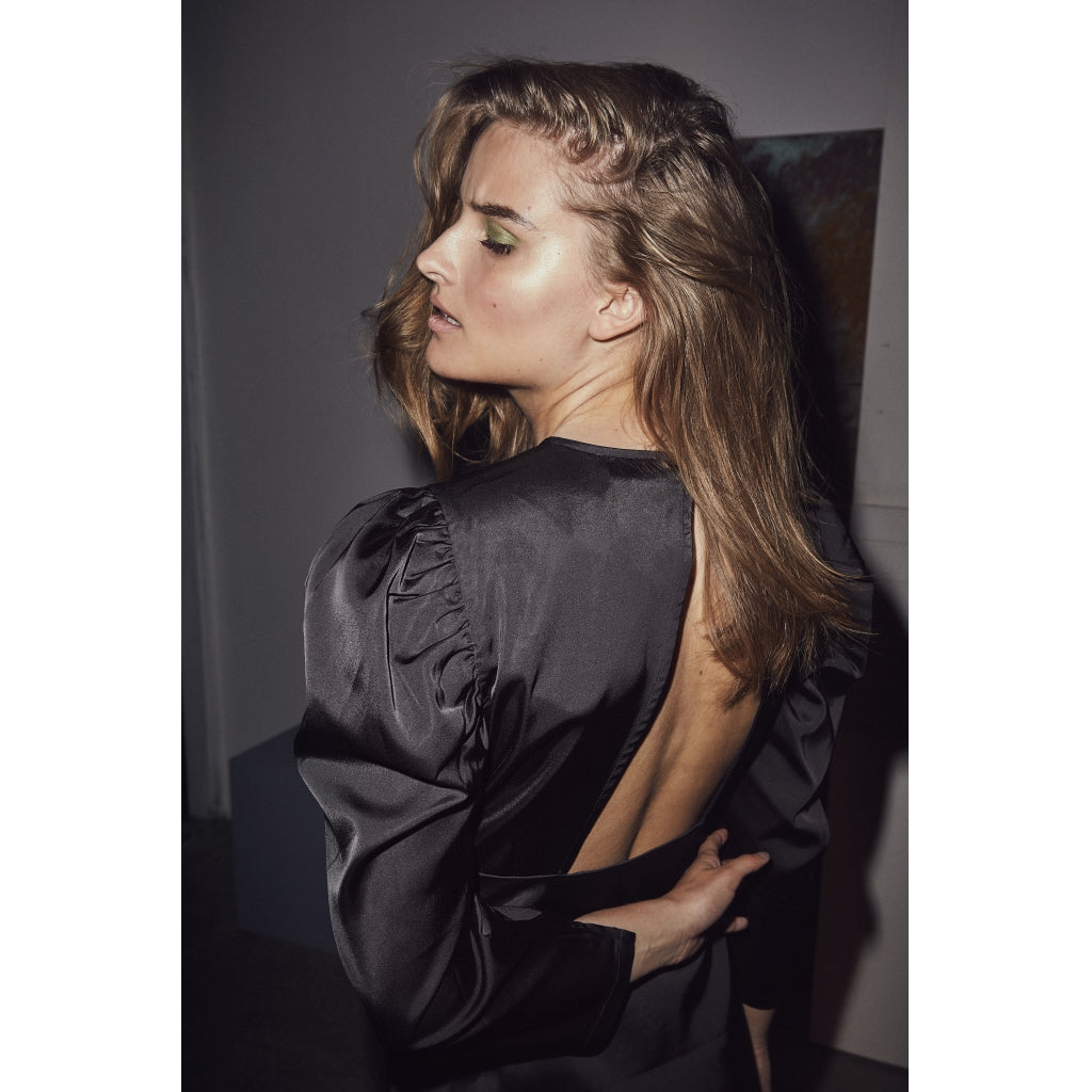 Co'couture Vendetta sateen puff dress Dress Black