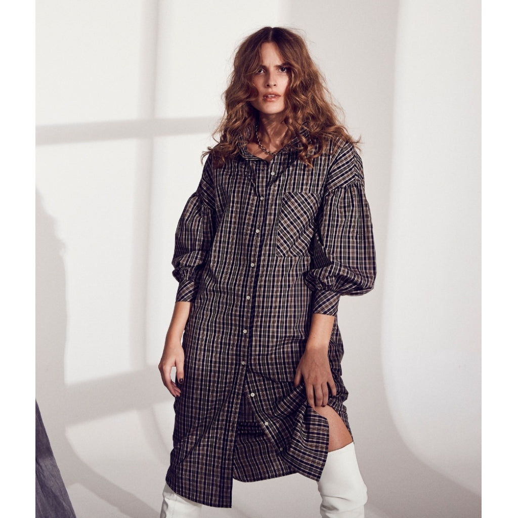 Co'couture Yates check shirt dress Dress Navy