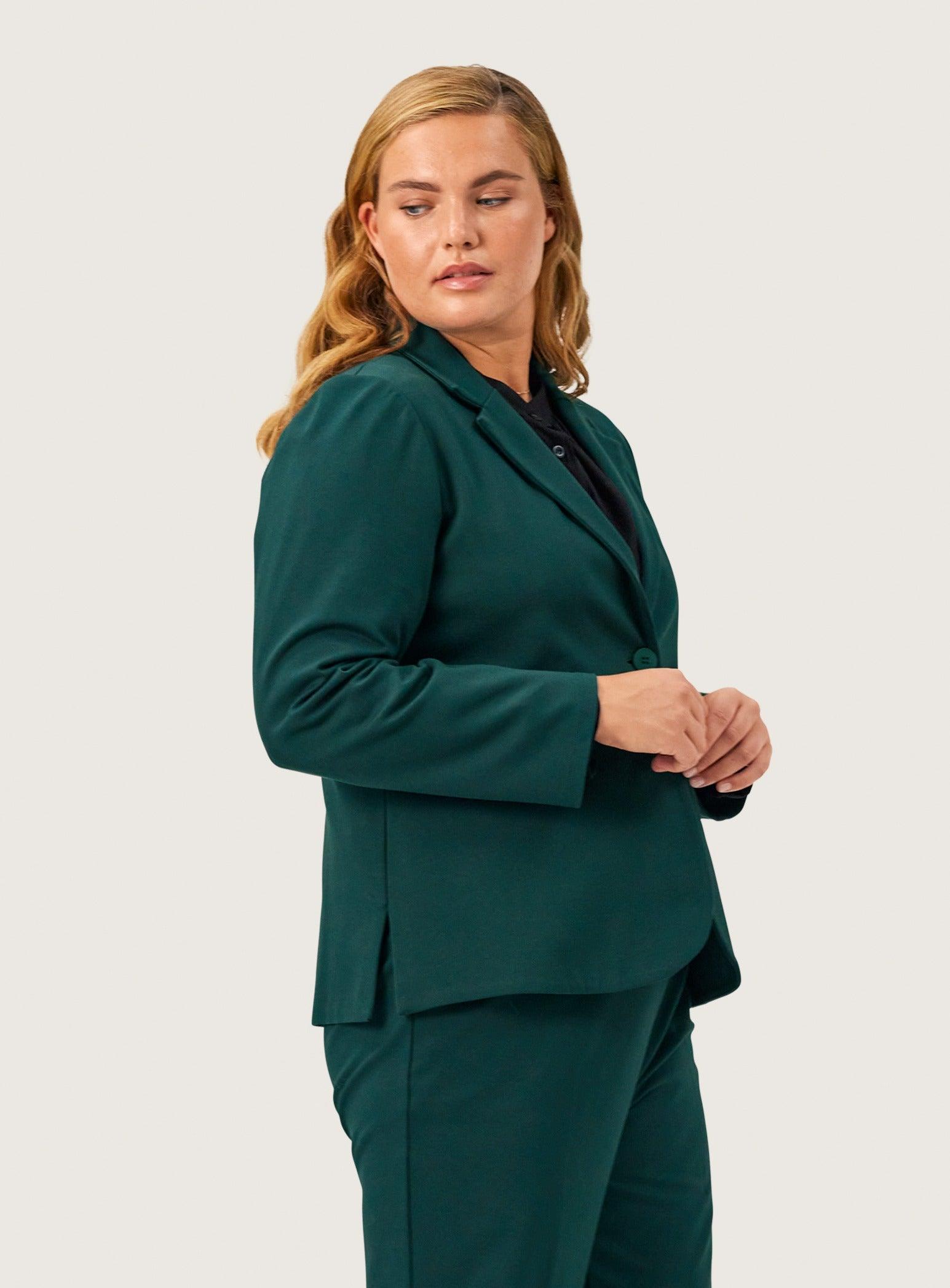 Carrie blazer i grøn jersey - Damernes Outlet
