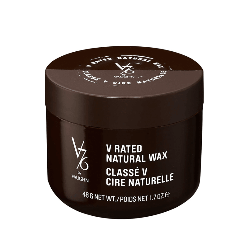 V Rated Natural Wax by Vaghin, brun beholder med hvid tekst.